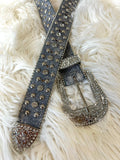 ROCKABILLY DENIM STUDDED BELT