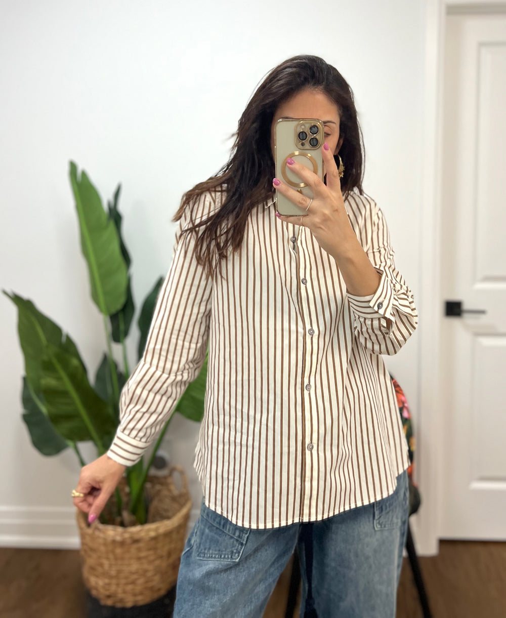 SAPPH STRIPE BUTTON DOWN