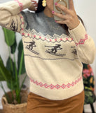 LITTLE SKIER GREY L/S PULLOVER