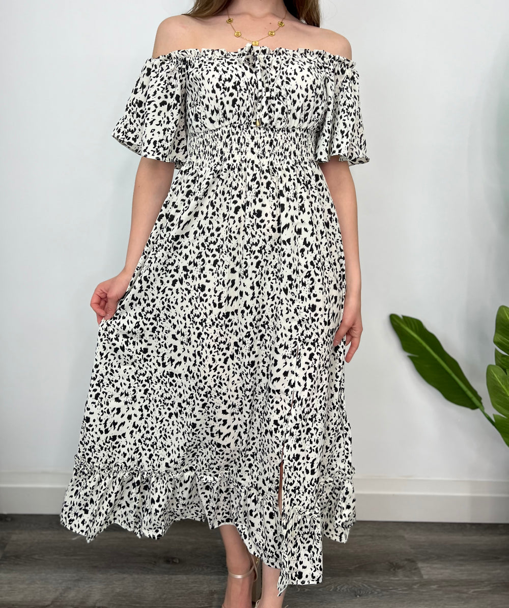 SWEET DARLING CHEETAH MAXI BLK WHITE