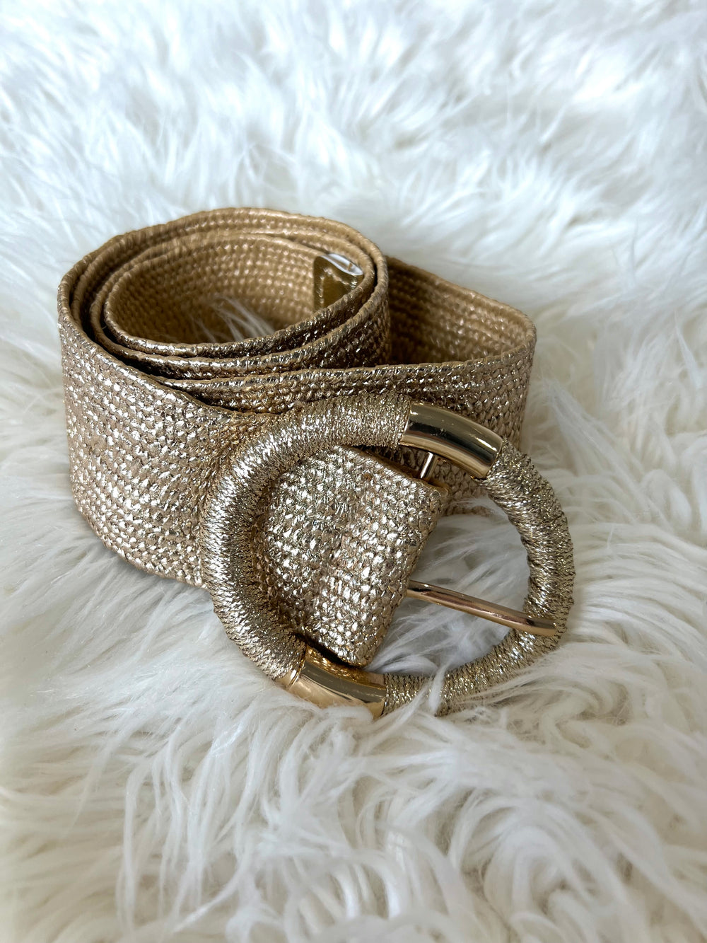 TYLA GOLD STRETCH BELT MADE OF PAPER
