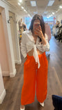 LINA GAUZE WHITE SHORT TIE UP SHIRT