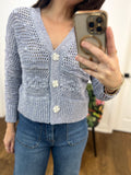 SHIMMER BLU IRIS MIX CANADIAN MADE CARDI