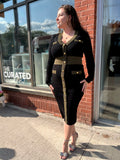 LADY CAPTAIN BLK KNIT GOLD MILITARY DR