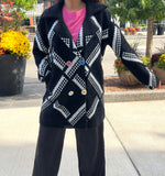 CHECKERBOARD BLACK JACKET COLOURED BUTTO