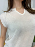 CHAINED UP WHITE LUREX TOP