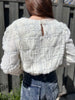 SILVER ROADS ON MAP WHITE FUZZY SWEATER