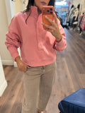 PINK BUTTONS SWEATSHIRT HENLEY