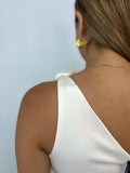 FOXY CREAMY SATIN ONE SHOULDER