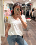 DELUCA WHITE BURNOUT V TEE