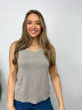 REVE TAUPE JERSEY SEQUIN TANK