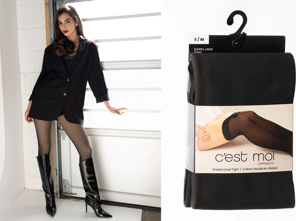 TIGHTS WITH SHERPA BLACK
