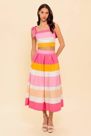 3 TONE PINK 2 PIECE SET SKIRT