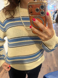 MAIZE LIGHT SW W/BLUE STRIPES