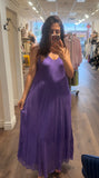 DOUBLE V PURPLE SILK MAXI