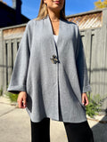 AMY 80S GREY BUCKLE CARDIGAN