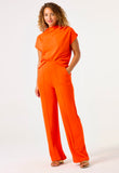 CITRUS ORANGE TEXTURED PULL UP PANT