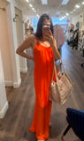 TINA CAMI ORANGE SILK MAXI