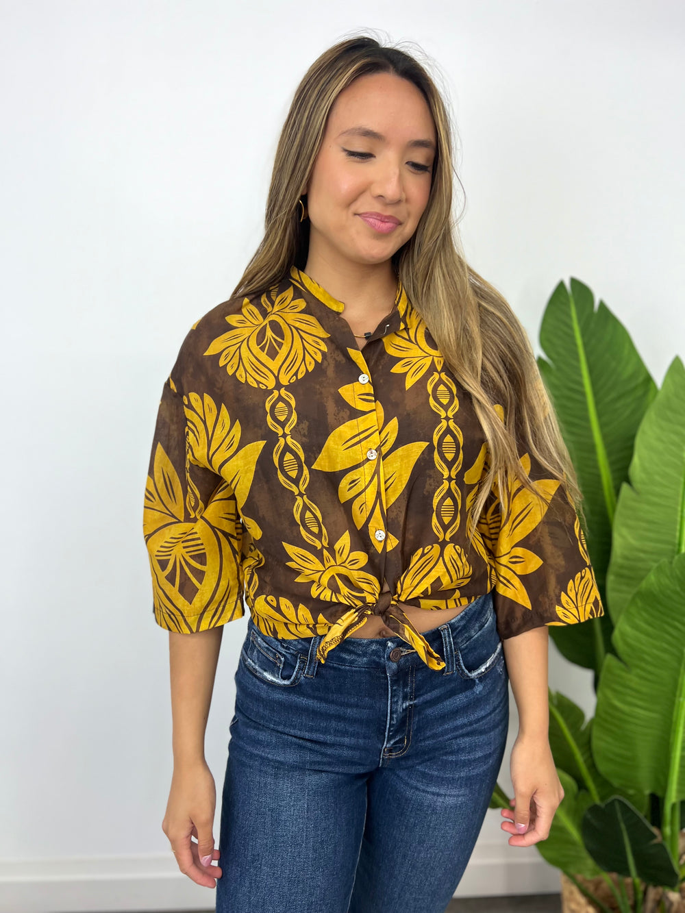 SOONA BROWN MUSTARD BLOUSE