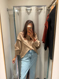 CROSSED UP SAND KNIT CAPE SW