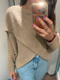 CROSSED UP SAND KNIT CAPE SW