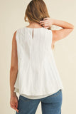 FAN EDGE S/LESS BLOUSE