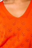 FLYER ORANGE CROCHET SUN SWEATER