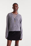 GREY COLOURFUL BUTTONS CARDI
