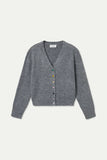 GREY COLOURFUL BUTTONS CARDI