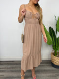 HARMONI HAZELNUT SPAG STRAP MAXI