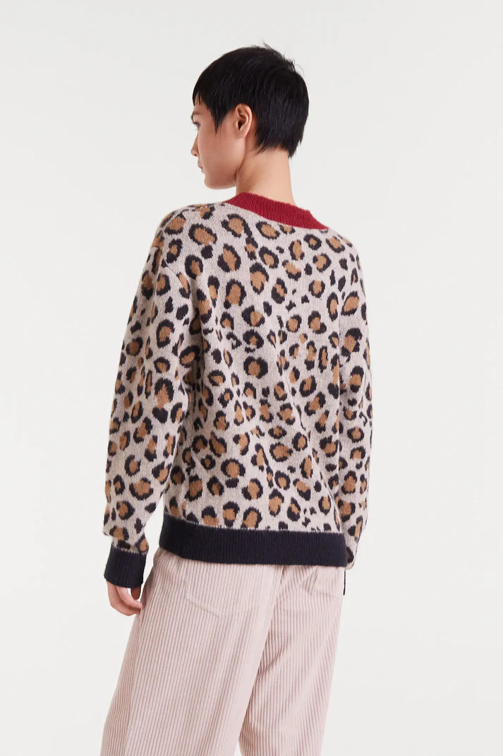 MINI LEOPARD SOFT BROWN SWEATER