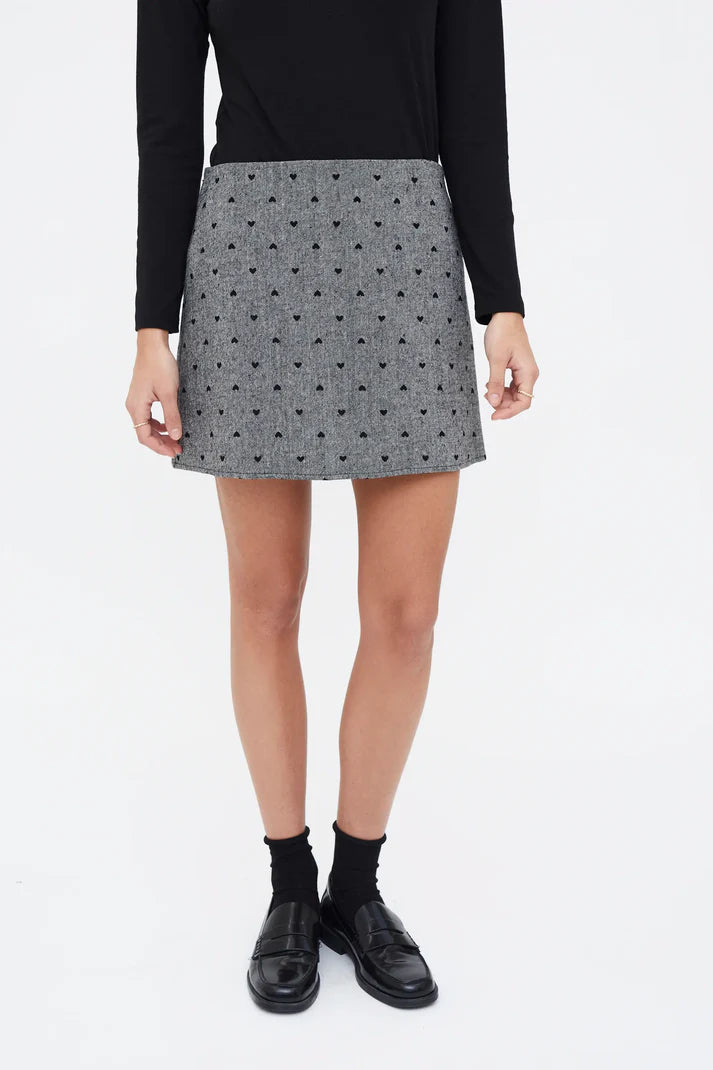 HEARTS TWEED GREY SKIRT
