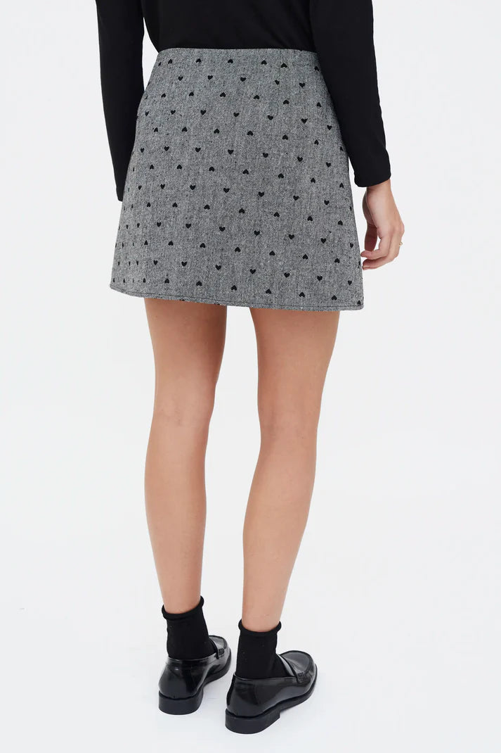 HEARTS TWEED GREY SKIRT