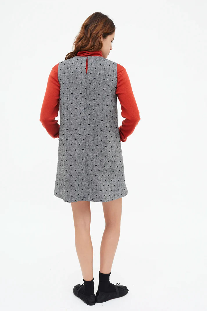 HEARTS TWEED GREY DRESS