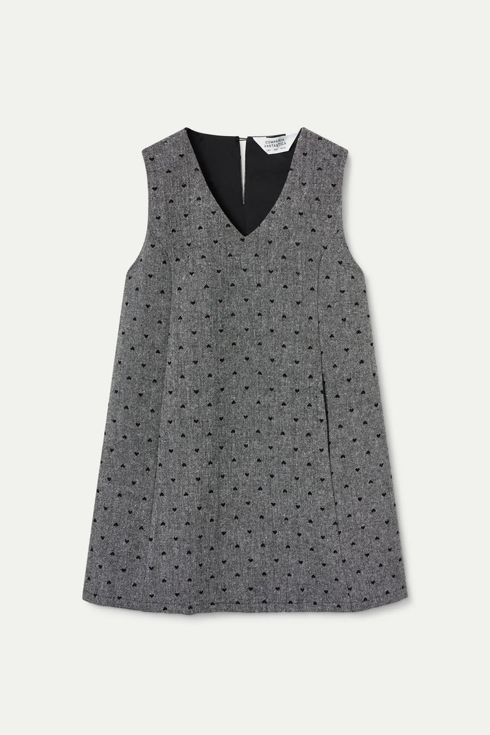 HEARTS TWEED GREY DRESS