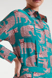 ONCA LEOPARD DESIGN GREEN SHIRT