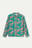 ONCA LEOPARD DESIGN GREEN SHIRT