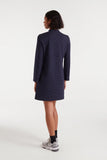 NAVY KNIT MINI POLKA DRESS L/S