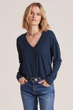 BURNOUT NAVY COTTON V TEE L/S BY BOBI