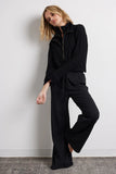 COMFORT HEATHER BLACK LOUNGE WIDE LEG PANT