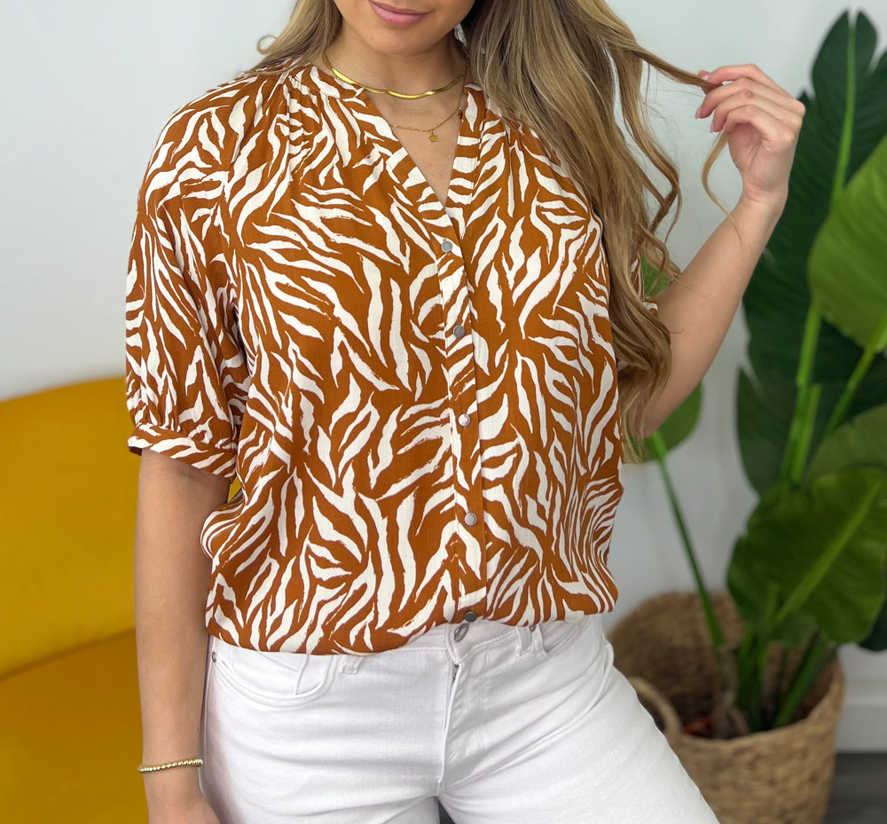 ANDALUCIA COPPER TRIBAL BLOUSE