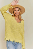 YELLOW POPCORN DISTRESS OVERSIZE SW