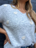 BETTY GREY SHINY HEART SWEATER