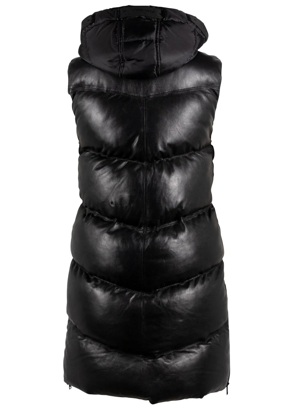 GINA LONG VEST LEATHER PUFFER