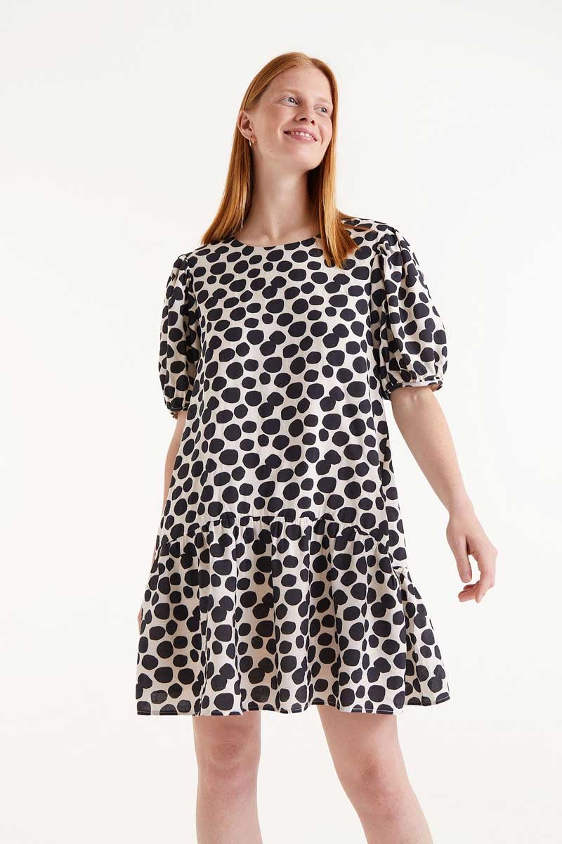 COMPANIA BLK PRINTED SWING DR