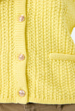 FRESH YELLOW KNIT GOLD BUTTON CARDI