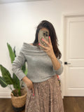 RIB MARILYN DOVE GREY OFF SHOULDER SW