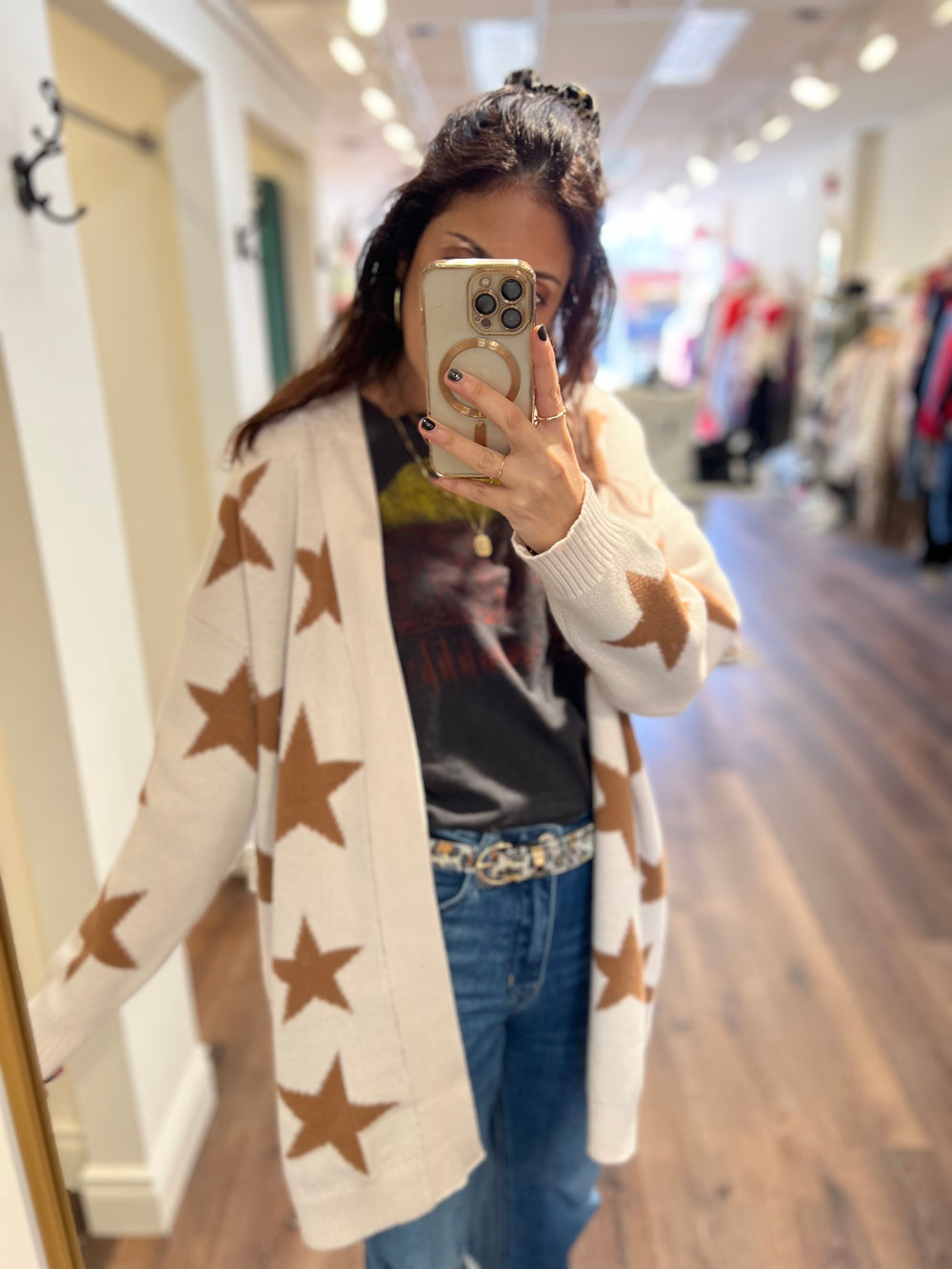 CLINTON GOLD STAR MILK CARDIGAN