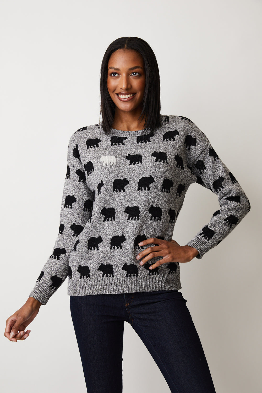 BEAR NAKED GREY SWEATER MADE IN CANADA