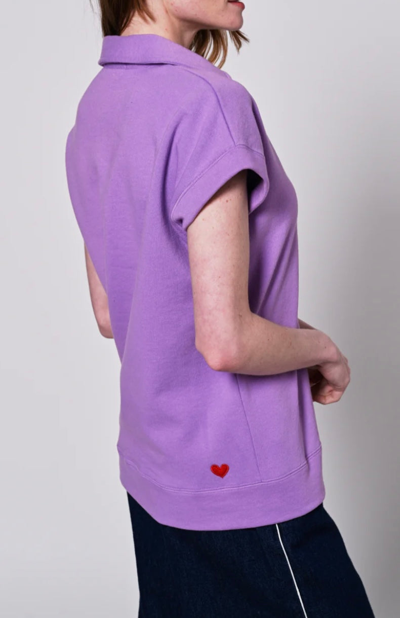 LENNA LILAC POLO TOP
